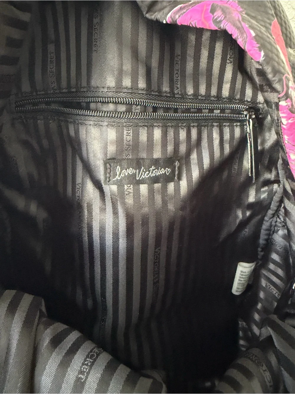 Victoria's Secret Black Floral Backpack